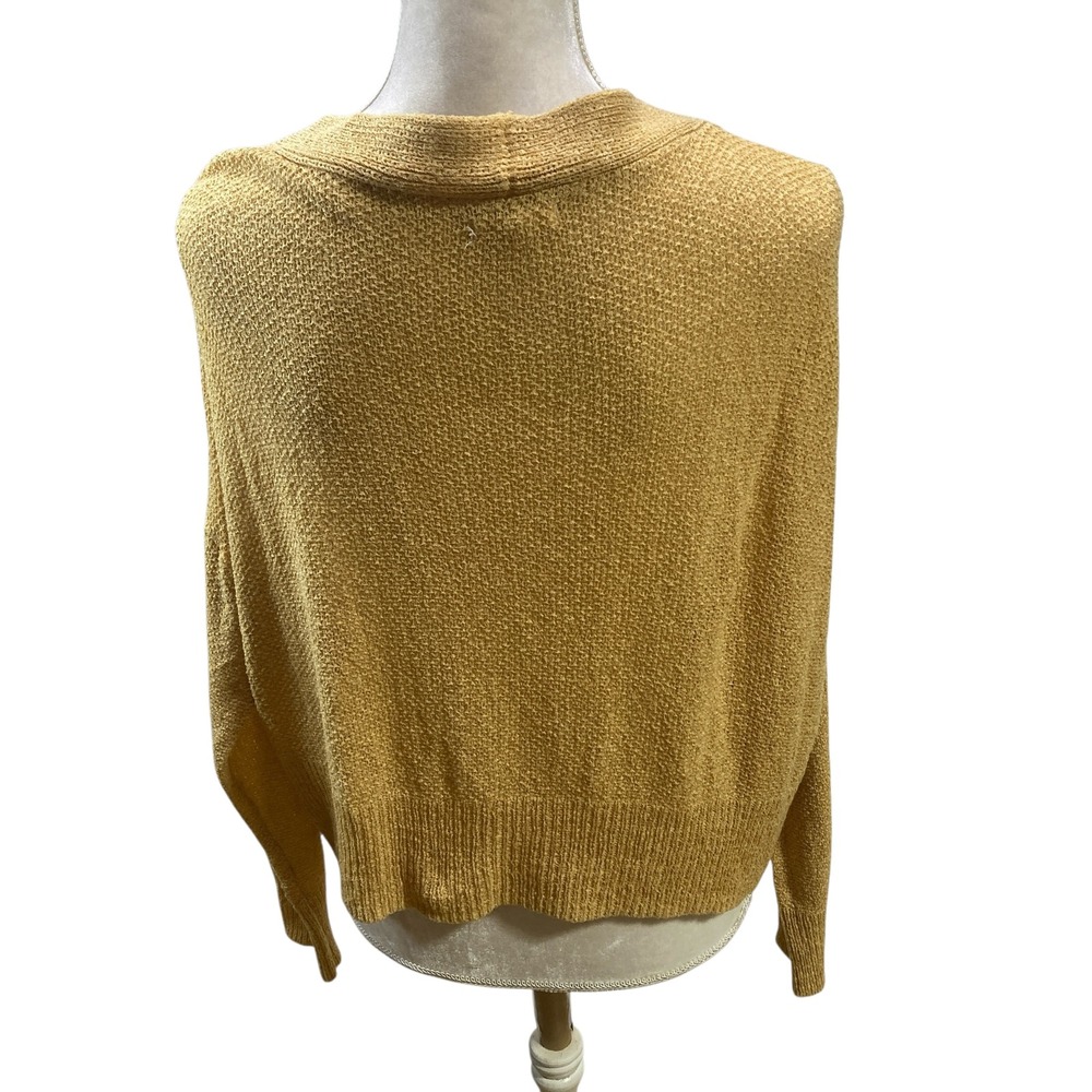 Maurices Yellow Knit Button Front V Neck Cardigan Sweater Women's Medium - Picture 7 of 11